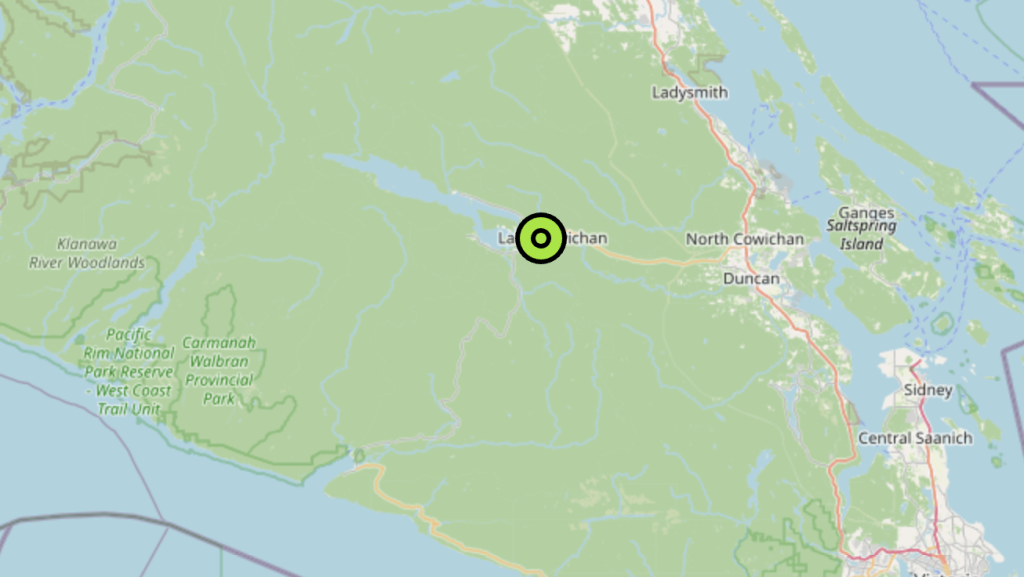 Small human-caused wildfire near Lake Cowichan under control